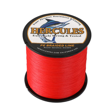 300M 328Yds Red 10lb-300lb HERCULES PE Braided Fishing Line 8 Strands HERCULES